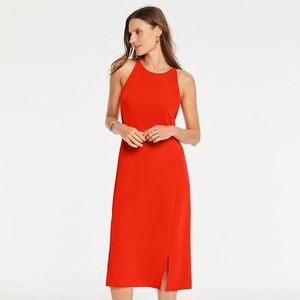 Ann Taylor Red Shift Halter Dress